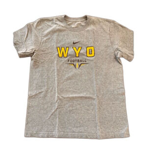 Nike Wyoming Cowboys Football Gray T-Shirt Just Do It Back Logo Men’s L